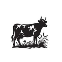 Bull silhouette on white background. Cow illustration. bull logo ,cow logo vector