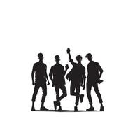 Friends silhouette on white background. Group of Friends' illustration. vector