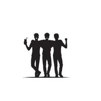 Friends silhouette on white background. Group of Friends' illustration. vector