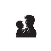 padre y hijo silueta en blanco antecedentes. padre y hijo logo, ilustración. vector