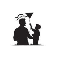 padre y hijo silueta en blanco antecedentes. padre y hijo logo, ilustración. vector