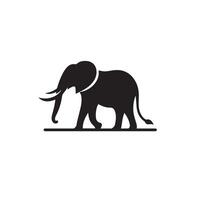 Elephant silhouette isolated on white background. Elephant logo. vector