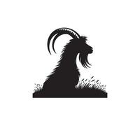 Goat silhouette on white background. Goat logo, Goat illustration vector