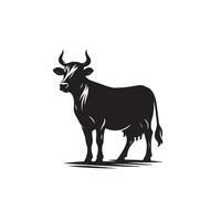 Bull silhouette on white background. Cow illustration. bull logo ,cow logo vector