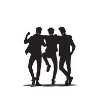 Friends silhouette on white background. Group of Friends' illustration. vector