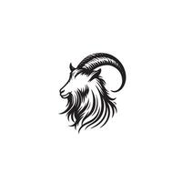 Goat silhouette on white background. Goat logo, Goat illustration vector