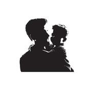 padre y hijo silueta en blanco antecedentes. padre y hijo logo, ilustración. vector