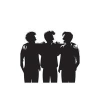 Friends silhouette on white background. Group of Friends' illustration. vector