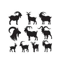 Goat silhouette on white background. Goat logo, Goat illustration vector