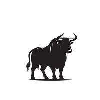 Bull silhouette on white background. Cow illustration. bull logo ,cow logo vector