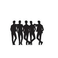 Friends silhouette on white background. Group of Friends' illustration. vector