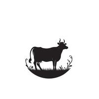 Bull silhouette on white background. Cow illustration. bull logo ,cow logo vector