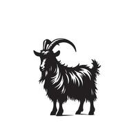 Goat silhouette on white background. Goat logo, Goat illustration vector