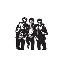 Friends silhouette on white background. Group of Friends' illustration. vector