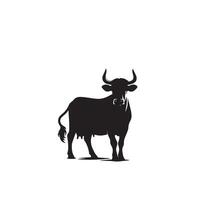 Bull silhouette on white background. Cow illustration. bull logo ,cow logo vector