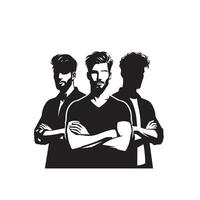 Friends silhouette on white background. Group of Friends' illustration. vector