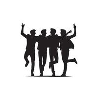 Friends silhouette on white background. Group of Friends' illustration. vector