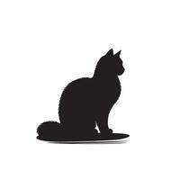 Cat silhouette on white background. Playing cat illustration. cat playing silhouette vector
