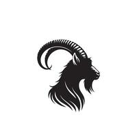 Goat silhouette on white background. Goat logo, Goat illustration vector