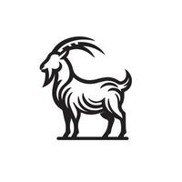 Goat silhouette on white background. Goat logo, Goat illustration vector