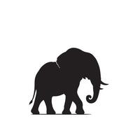 Elephant silhouette isolated on white background. Elephant logo. vector