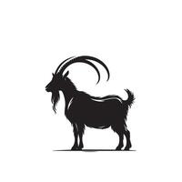 Goat silhouette on white background. Goat logo, Goat illustration vector