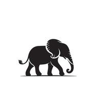 Elephant silhouette isolated on white background. Elephant logo. vector