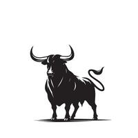 Bull silhouette on white background. Cow illustration. bull logo ,cow logo vector