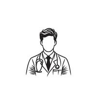 Doctor silhouette isolated on white background. Medical doctor illustration, doctor logo. vector