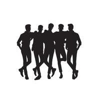 Friends silhouette on white background. Group of Friends' illustration. vector