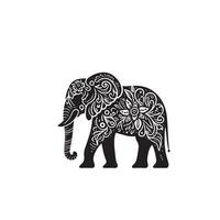 Elephant silhouette isolated on white background. Elephant logo. vector