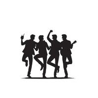 Friends silhouette on white background. Group of Friends' illustration. vector