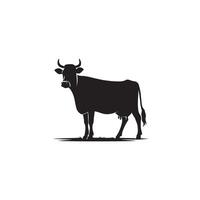 Bull silhouette on white background. Cow illustration. bull logo ,cow logo vector