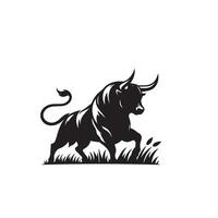 Bull silhouette on white background. Cow illustration. bull logo ,cow logo vector