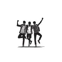 Friends silhouette on white background. Group of Friends' illustration. vector