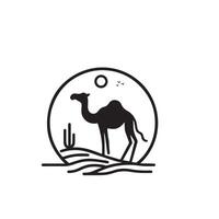 Camel silhouette on white background. Camel illustration, camel logo. vector