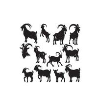 Goat silhouette on white background. Goat logo, Goat illustration vector