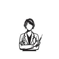 Doctor silhouette isolated on white background. Medical doctor illustration, doctor logo. vector