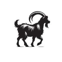 Goat silhouette on white background. Goat logo, Goat illustration vector