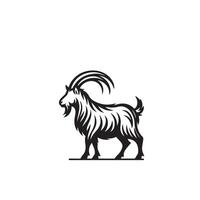 Goat silhouette on white background. Goat logo, Goat illustration vector