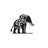 Elephant silhouette isolated on white background. Elephant logo. vector