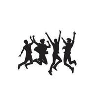 Friends silhouette on white background. Group of Friends' illustration. vector