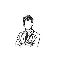 Doctor silhouette isolated on white background. Medical doctor illustration, doctor logo. vector