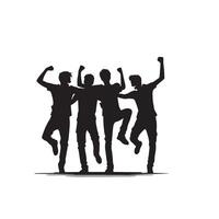 Friends silhouette on white background. Group of Friends' illustration. vector