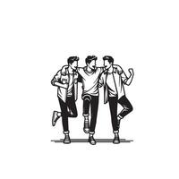 Friends silhouette on white background. Group of Friends' illustration. vector