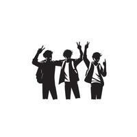 Friends silhouette on white background. Group of Friends' illustration. vector