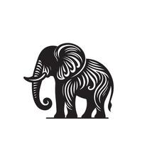 Elephant silhouette isolated on white background. Elephant logo. vector