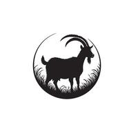 Goat silhouette on white background. Goat logo, Goat illustration vector