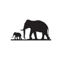 Elephant silhouette isolated on white background. Elephant logo. vector