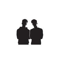 Friends silhouette on white background. Group of Friends' illustration. vector